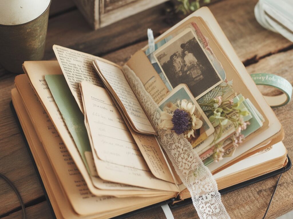what-is-junk-journal-vintage-ephemera-flatlay